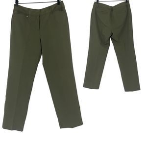 Celebrity Pink Classic Green Flat Front Pants | Size 10P